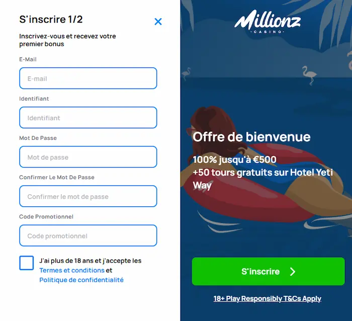 Millionz Casino login